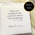 Load image into Gallery viewer, Funny ‘Lucky To Have Me’ Anniversary Wine Label
