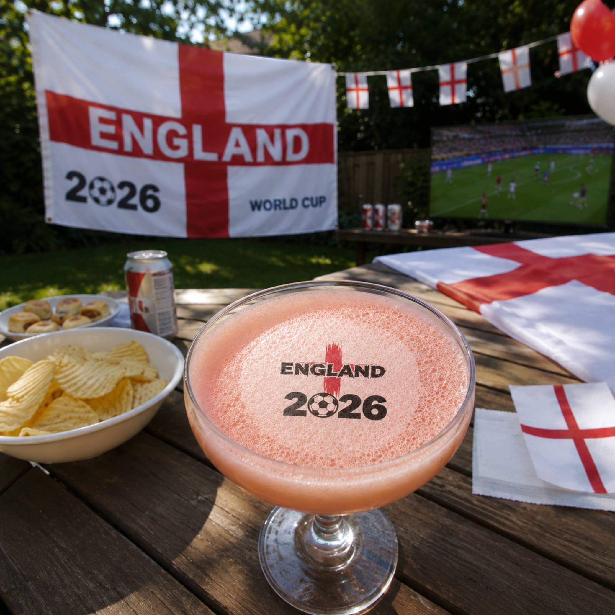 World Cup 2026 England Football Edible Cocktail Toppers