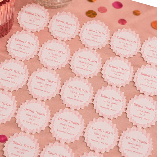 Pink Stripe Tokens- Pack of 50