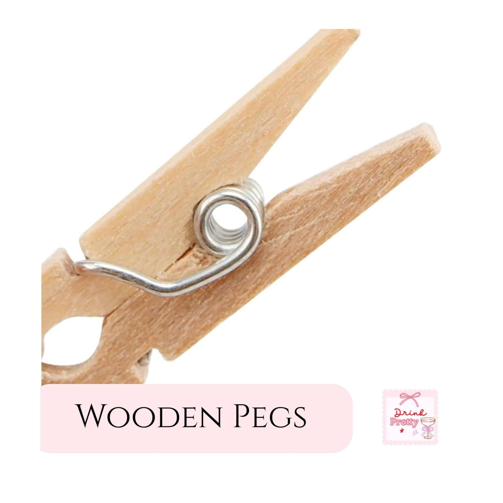 Mini Wooden Pegs - Natural