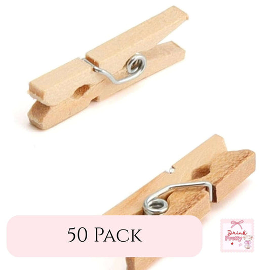 Mini Wooden Pegs - Natural