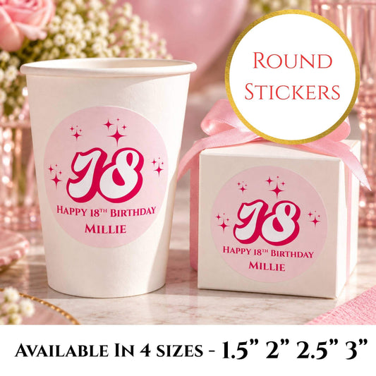 Milestone Birthday Party Stickers For Cups & Favours