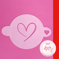Load image into Gallery viewer, Reusable cocktail coffee stencils heart design cut from food-safe Mylar, ideal for drinks decoration.
