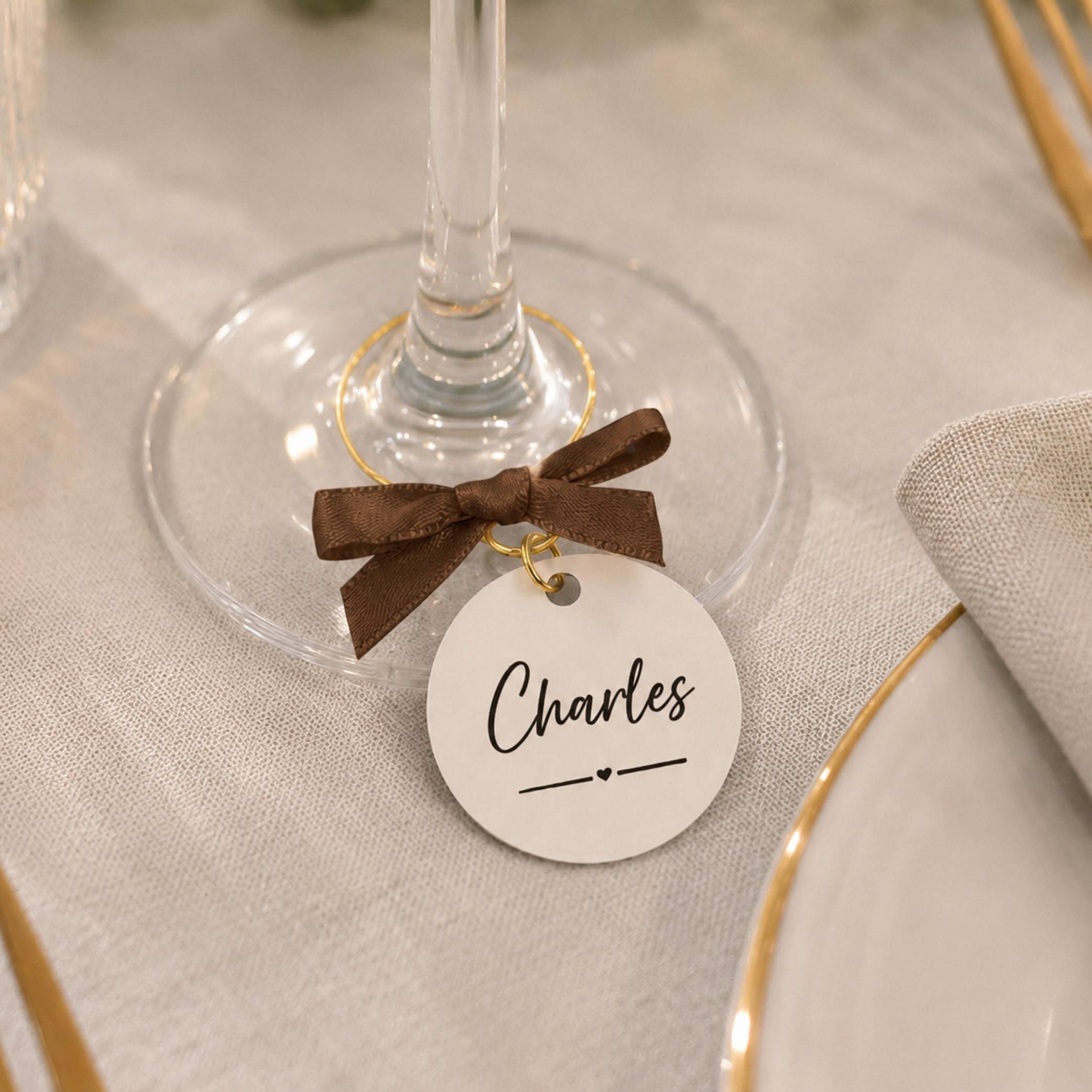 Personalised Name Wine Glass Charms