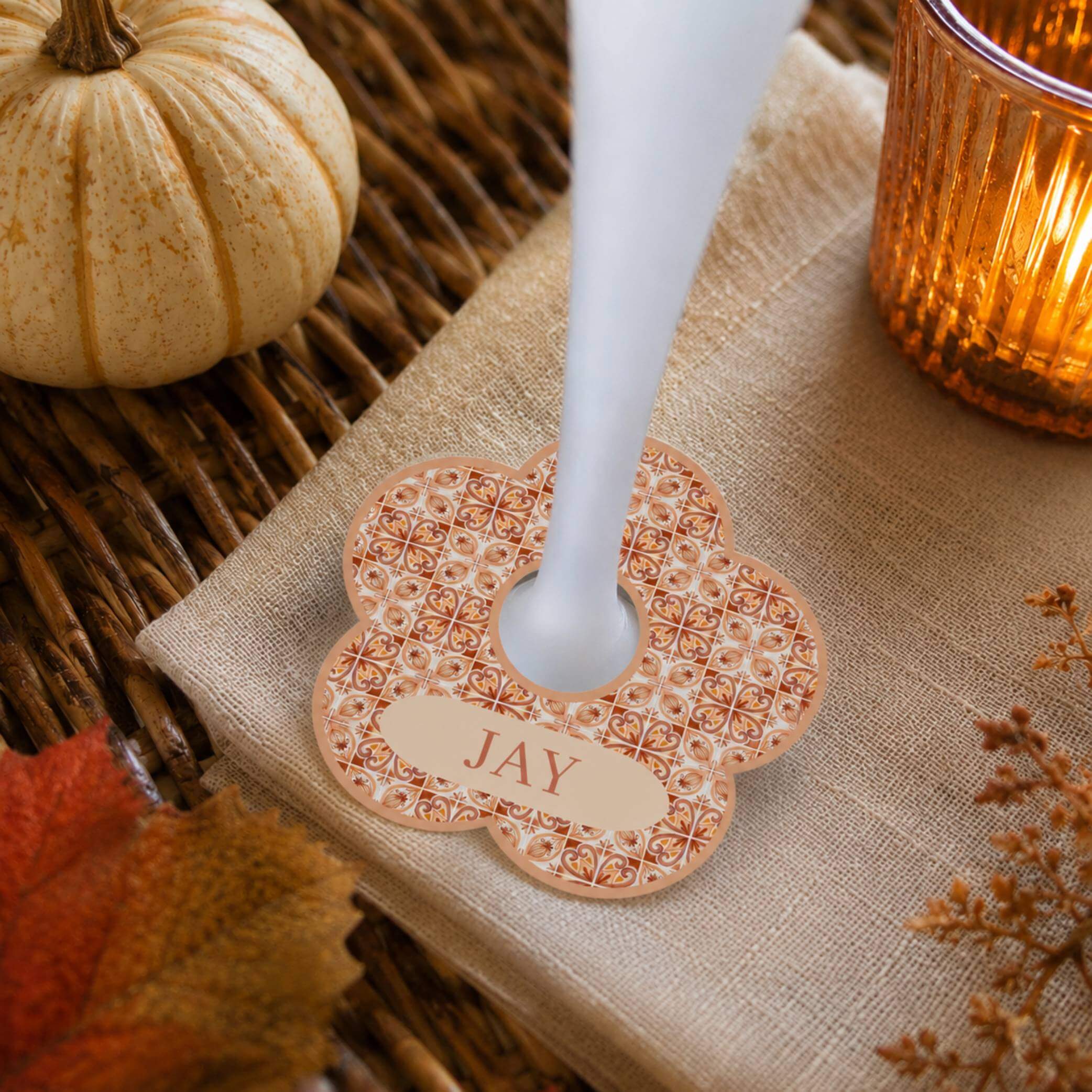Warm Autumn Personalised Name Drink identifiers- Pack of 6